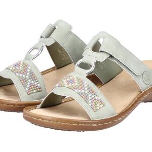 NWOT Rieker Regina 20, Women's Beaded Sandals - Light Green